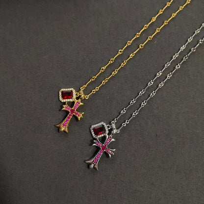 [BIJOUX]CHROME CROSS NECKLACE SILVER