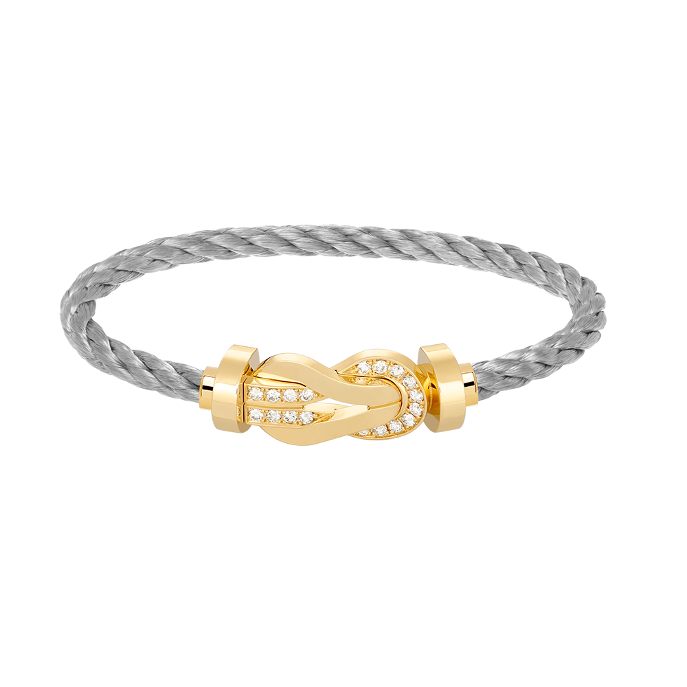 [BIJOUX]CHANCE LARGE 8 FIGURE BUCKLE HALF DIAMOND BRACELET GOLD
