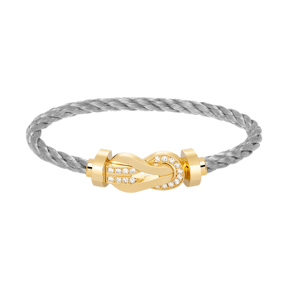 [BIJOUX]CHANCE LARGE 8 FIGURE BUCKLE HALF DIAMOND BRACELET GOLD