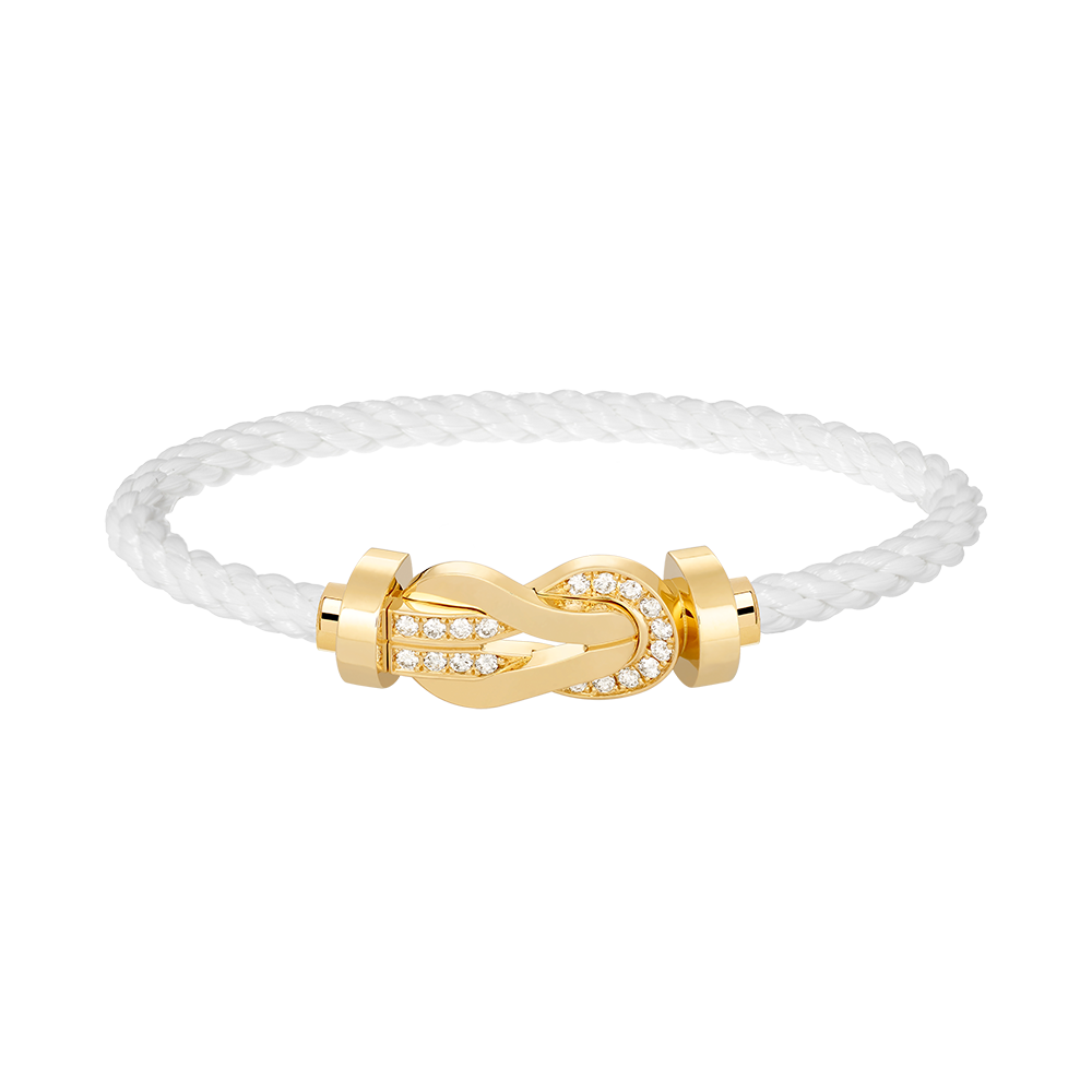 [BIJOUX]CHANCE LARGE 8 FIGURE BUCKLE HALF DIAMOND BRACELET GOLD