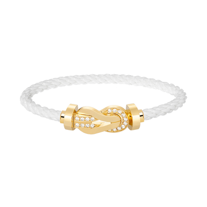 [BIJOUX]CHANCE LARGE 8 FIGURE BUCKLE HALF DIAMOND BRACELET GOLD