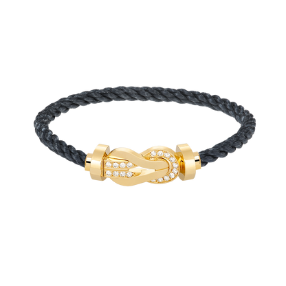 [BIJOUX]CHANCE LARGE 8 FIGURE BUCKLE HALF DIAMOND BRACELET GOLD
