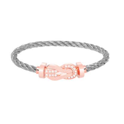[BIJOUX]CHANCE LARGE 8 FIGURE BUCKLE HALF DIAMOND BRACELET ROSE GOLD