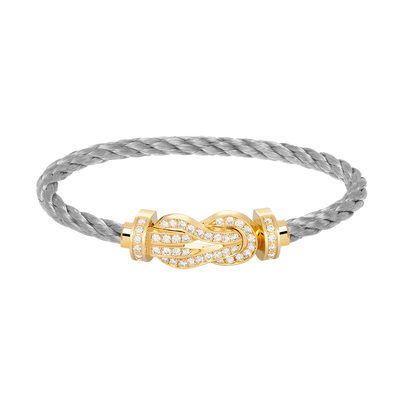 [BIJOUX]CHANCE LARGE 8 FIGURE BUCKLE FULLDIAMOND BRACELET GOLD