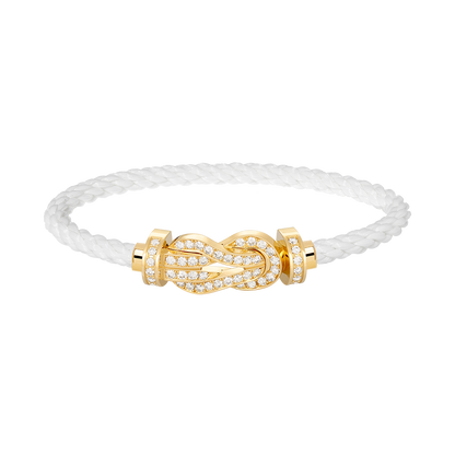 [BIJOUX]CHANCE LARGE 8 FIGURE BUCKLE FULLDIAMOND BRACELET GOLD