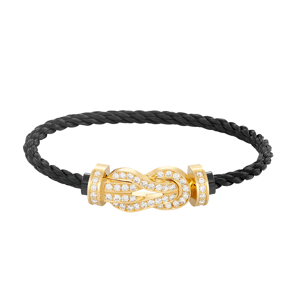 [BIJOUX]CHANCE LARGE 8 FIGURE BUCKLE FULLDIAMOND BRACELET GOLD