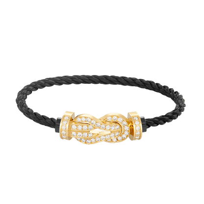 [BIJOUX]CHANCE LARGE 8 FIGURE BUCKLE FULLDIAMOND BRACELET GOLD