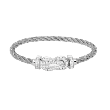 [BIJOUX]CHANCE LARGE 8 FIGURE BUCKLE FULL DIAMOND BRACELET SILVER