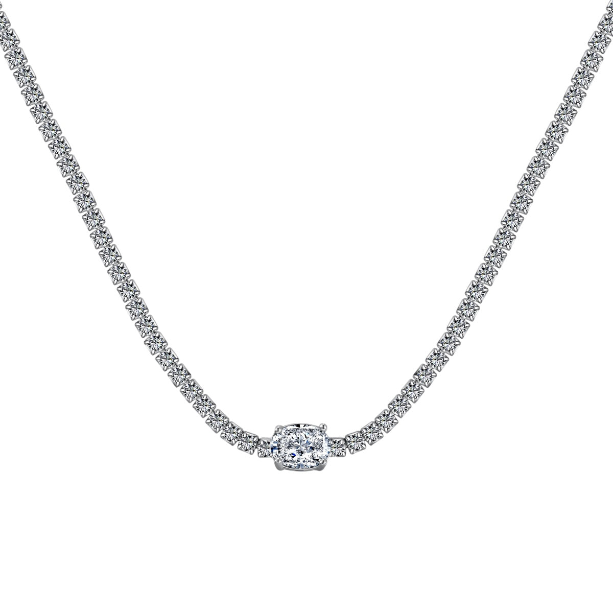 [Goodv]1.0 Carat Shining Oval Cut Necklace