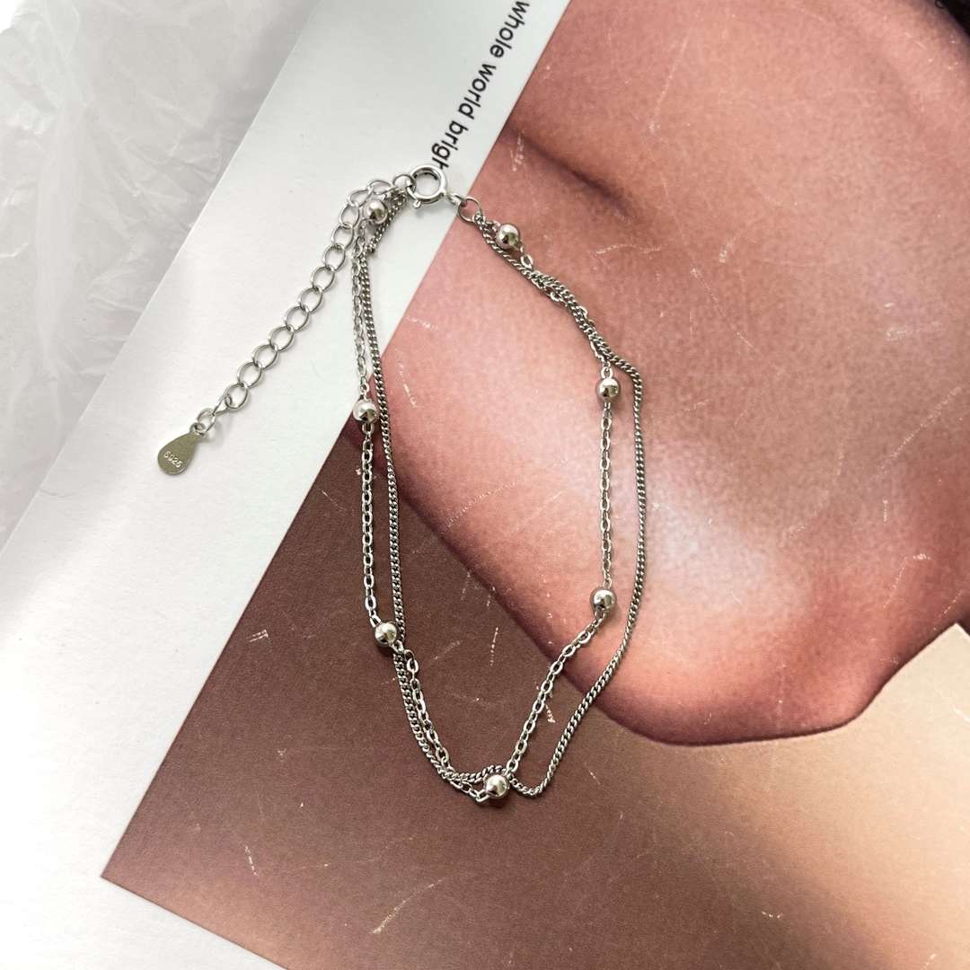 [Goodv]Delicate Bead Double Layer Bracelet