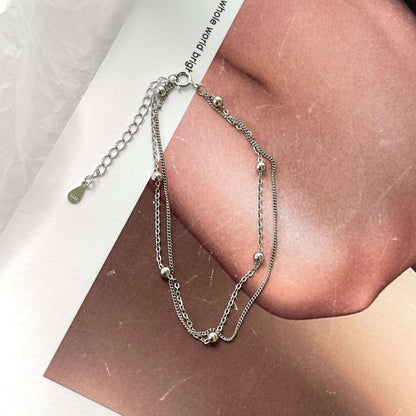 [Goodv]Delicate Bead Double Layer Bracelet