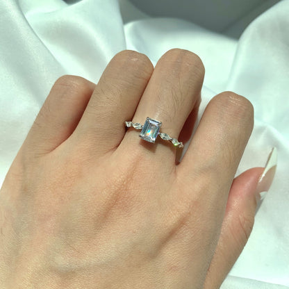 [Goodv]1.0 Carat Dainty Resplendent Radiant Cut Daily Ring