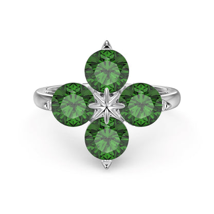 [Goodv]Four-Leaf Clover Eight-Pointed Star Ring