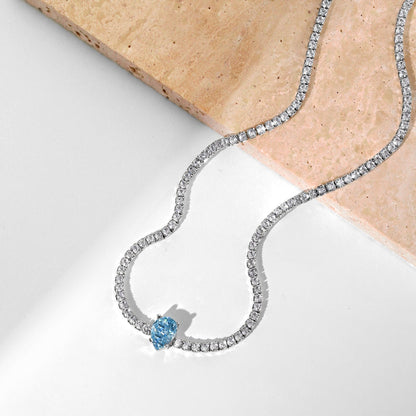 [Goodv]1.0 carat Unique Pear Cut Tennis Necklace