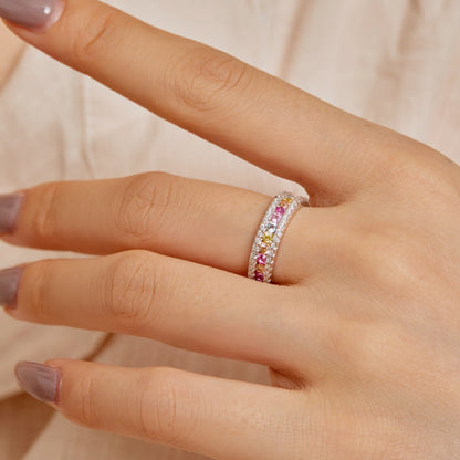[Goodv]Delicate Colorful Round Cut Daily Ring