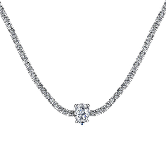 [Goodv]1.0 carat Unique Pear Cut Tennis Necklace