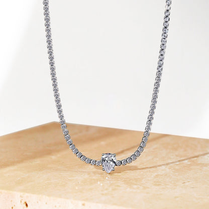[Goodv]1.0 carat Unique Pear Cut Tennis Necklace