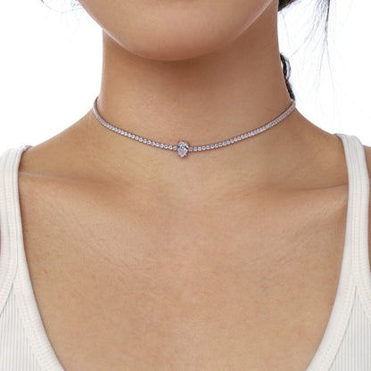 [Goodv]1.0 carat Unique Pear Cut Tennis Necklace
