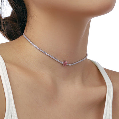 [Goodv]1.0 carat Unique Pear Cut Tennis Necklace