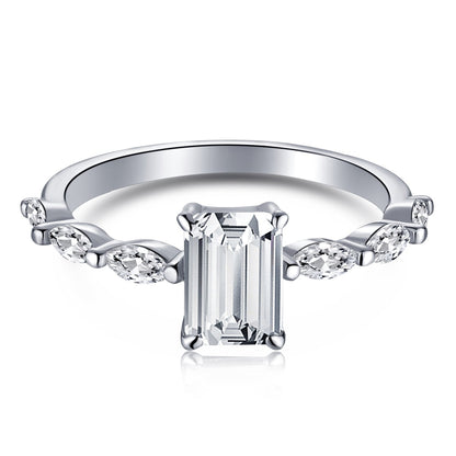 [Goodv]1.0 Carat Dainty Resplendent Radiant Cut Daily Ring