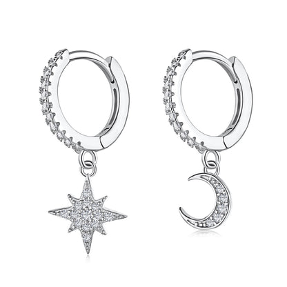 [Goodv]Star and Moon Asymmetric Earrings