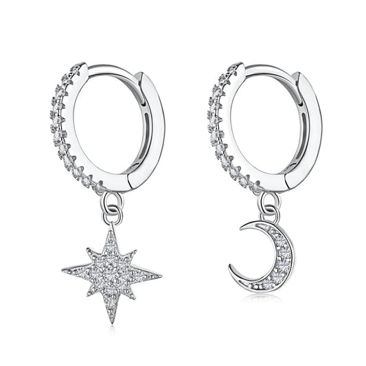 [Goodv]Star and Moon Asymmetric Earrings
