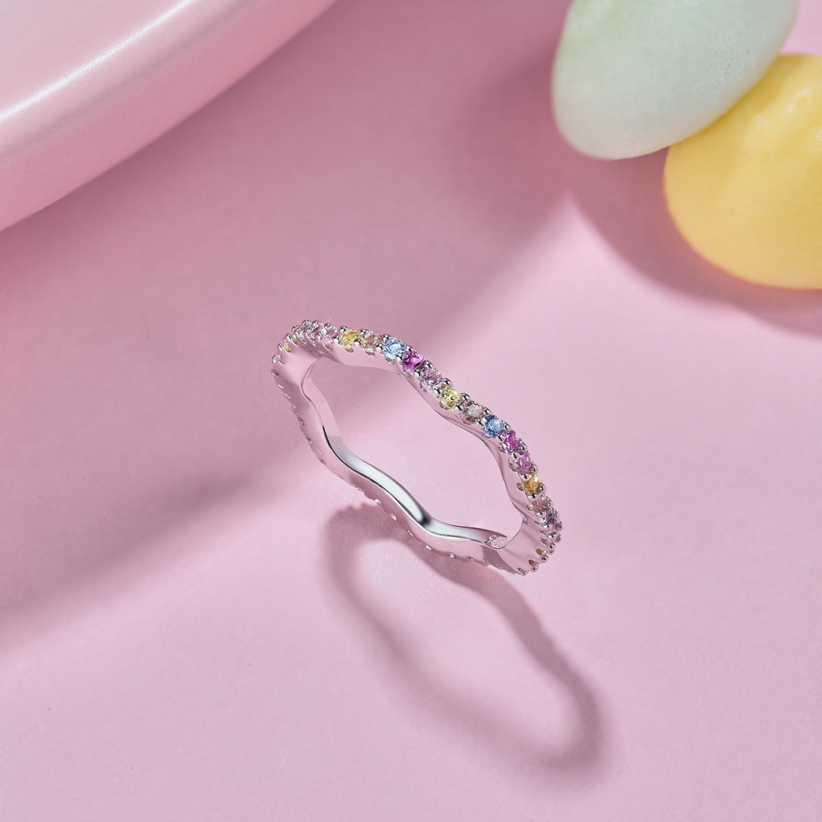[Goodv]Dainty Colorful Round Cut Party Ring