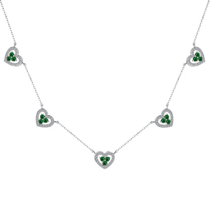 [Goodv]Sparkling Five Heart Necklace