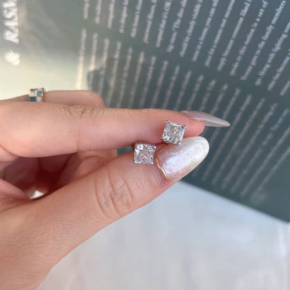 [Goodv]1.0 Carat Radiant Princess Cut Wedding Earrings
