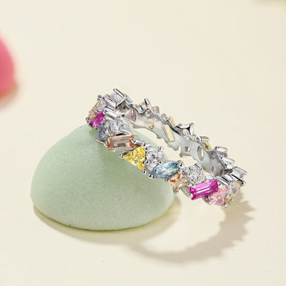 [Goodv]Dazzling Polychromatic Multi cut Daily Ring