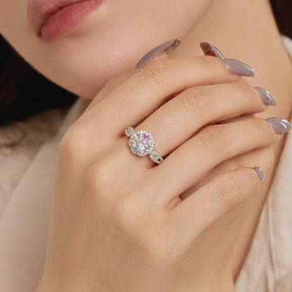 [Goodv]Delicate Colorful Round Cut Flower Shape Wedding Ring