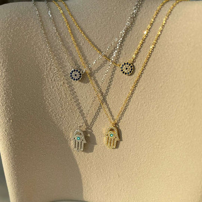 [Goodv]Demon Eye Hamsa Palm Necklace