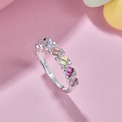 [Goodv]Delicate Vibrant Emerald Cut Daily Ring