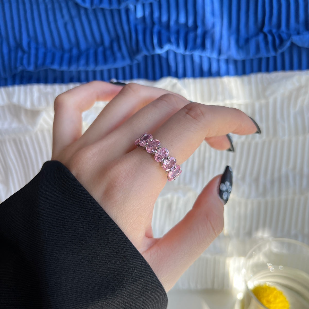 [Goodv]Dainty Elongated Cushion Cut Tennis Ring