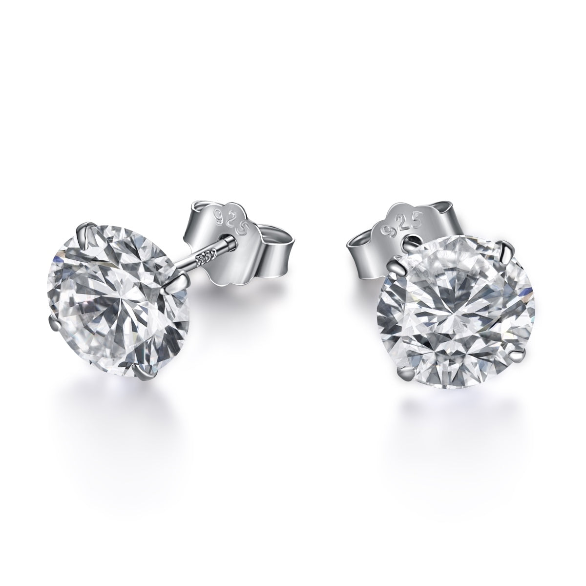 [Goodv]Stylish Shiny Round Center Stone Stud Earrings