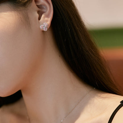 [Goodv]Ornate Flower Shape Pear Cut Lover Earrings
