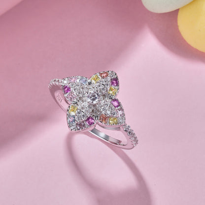[Goodv]Luxurious Colorful Flower Shape Banquet Ring