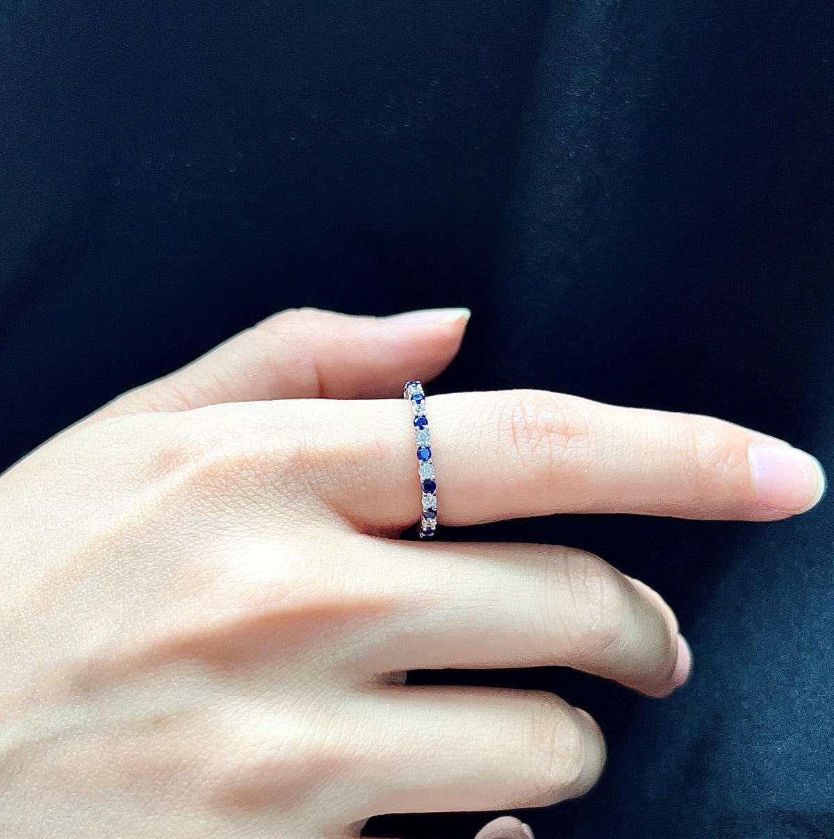 [Goodv]Exquisite Colorful Round Cut Tennis Ring