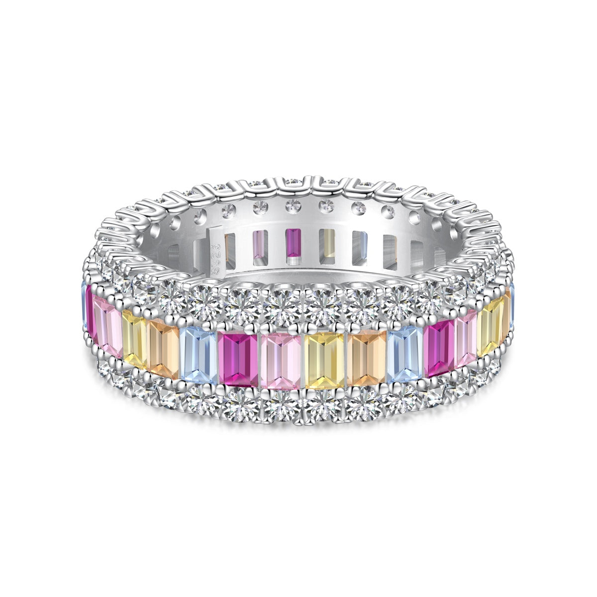 [Goodv]Dainty Colorful Radiant Cut Daily Ring