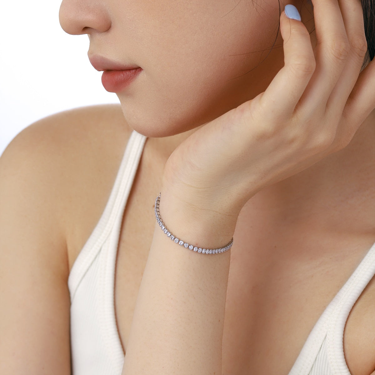 [Goodv]Dazzling Sparkling Round Cut Daily Bracelet