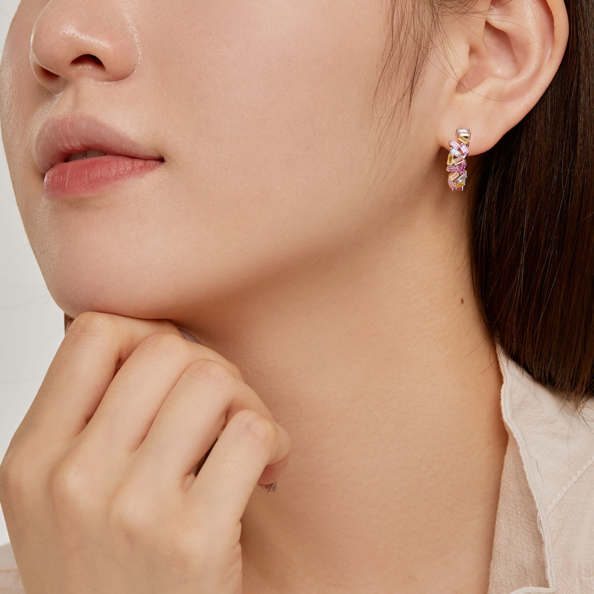[Goodv]Dazzling Colorful Emerald Cut Daily Earrings