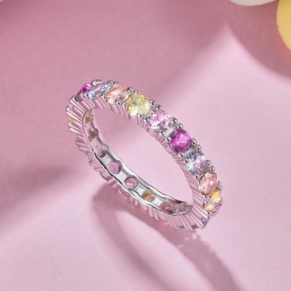 [Goodv]Dazzling Lustrous Round Cut Tennis Ring