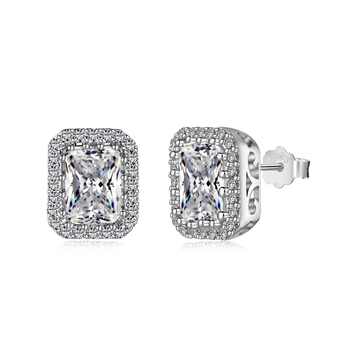 [Goodv]1.0 Carat Luxurious Dainty Emerald Cut Daily Earrings