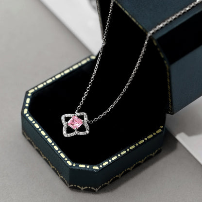 [Goodv]Exquisite Flower Shape Princess Cut Necklace