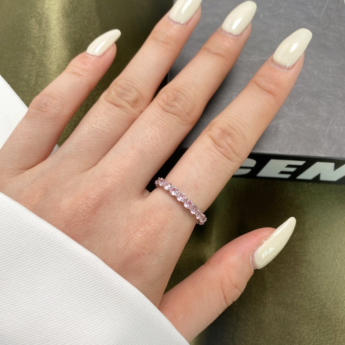 [Goodv]Sparkling Round Cut Tennis Ring