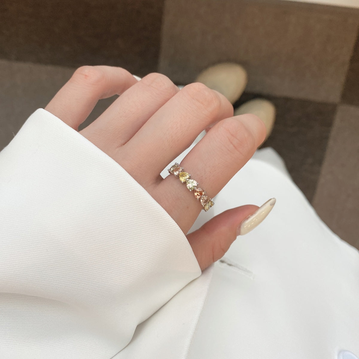 [Goodv]0.25 Carat Radiant Romance Heart Cut Lover Ring