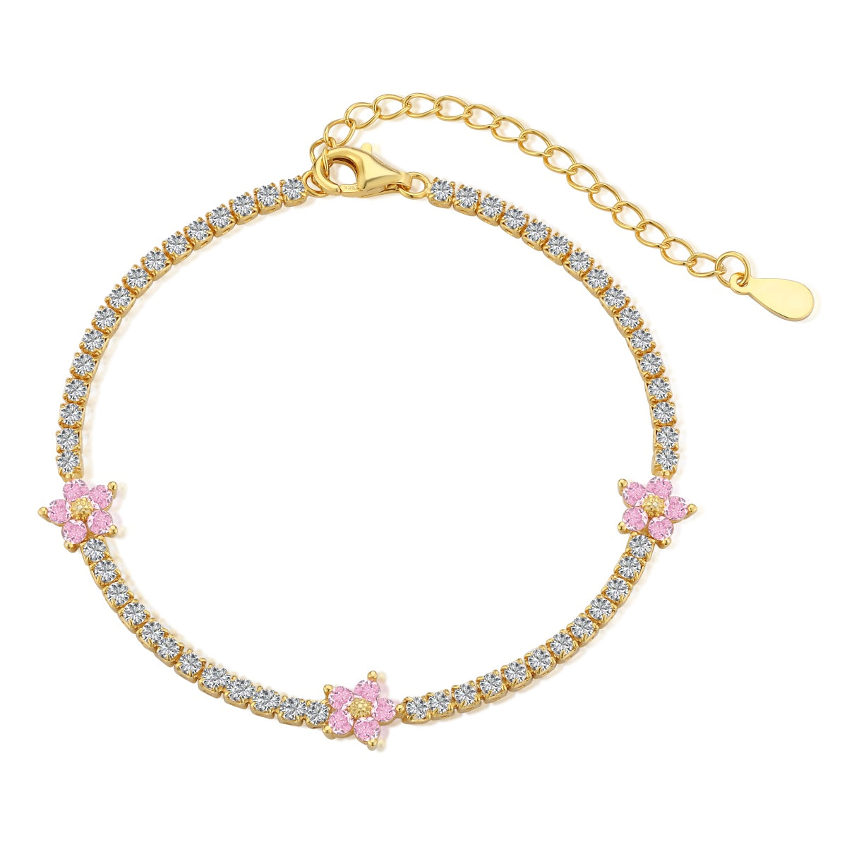 [Goodv]Sparkling Flower Shape Tennis Bracelet