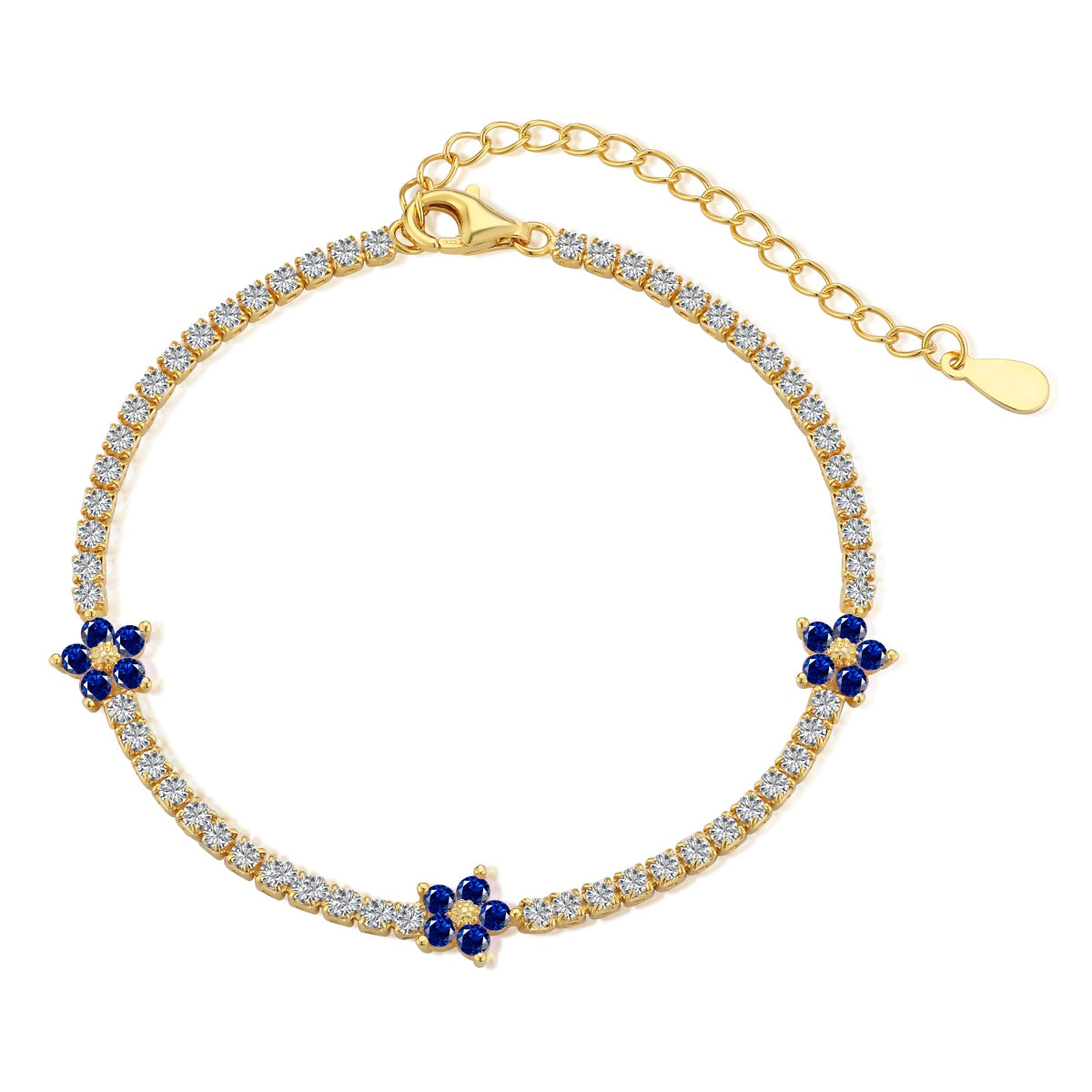[Goodv]Sparkling Flower Shape Tennis Bracelet