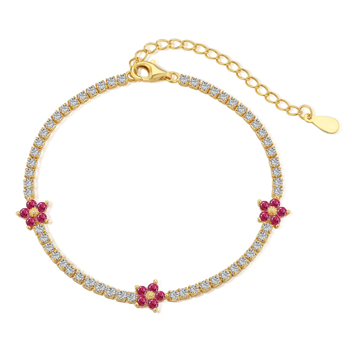 [Goodv]Sparkling Flower Shape Tennis Bracelet