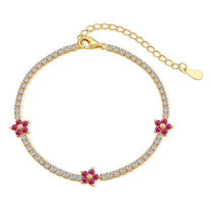 [Goodv]Sparkling Flower Shape Tennis Bracelet